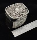 19TH Century Dutch Loderein Scent Snuff Solid Silver Repousse Hinged Box. Price: $126.11.