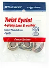 West Marine Twist Eyelet 4-PRONG Base & Washer Sets Boat Canvas Fasteners New. Price: $14.95.
