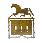 Rustic Western Horse Rusty Metal Steel Triple Gang Toggle Switch Cover Plate New. Price: $14.99.