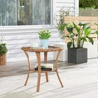 Arcobay Yellow Square Wicker Outdoor Side Table With Tempered Glass Top And Lowe New. Price: $94.39.