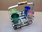 4 Vintage West Bend Aluminum Anodized Drinking Cups Tumblers W/holder Neat Lot! Used. Price: $19.99.