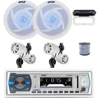 Pyle Single Din Bluetooth Marine MP3 Receiver, 2X 2.25 8'' Speakers W/wire Open. Price: $127.99.