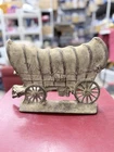 Antique Vintage Heavy Cast Iron Door Stop Old West Covered Carriage Wagon 12 Used. Price: $199.75.