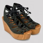 Musse & Cloud Wood Platform Wedge Sandals Womens Sz 7 Lace Up Gladiator Y2K Boho Pre-owned. Price: $59.97.