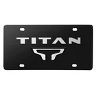 Nissan Titan Dual 3D Brush Metal Look Logo Black Stainless Steel License Plate New. Price: $50.99.