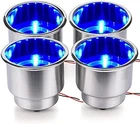 4 Pieces Led Stainless Steel Cup Drink Holder With Drain & Marine Boat Rv Ca New. Price: $48.99.