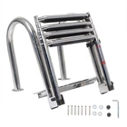 4 Step Pontoon Boat Ladder Foldable Stainless Steel Marine Yacht W/ Pedal New. Price: $126.40.