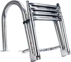 Amarine Made Stainless Steel Boat Ladder 4 Steps Folding Rear Entry Pontoon Open. Price: $110.00.