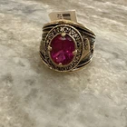 Seller-united States Marine Usa Usn Stainless Steel Veteran Garnet Cz Ring New. Price: $12.99.