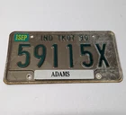 Indiana License Plate 59115X Expired 1990 TK07 Adams County Truck Used. Price: $5.99.