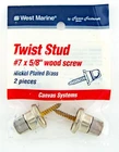 West Marine Twist Stud #7 X 5/8" Wood Screw 2 Pieces Boat Canvas Fasteners New. Price: $14.95.